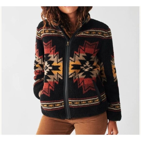 Faherty Jackets & Blazers - Faherty Doug Good Feather High Pile Fleece Jacket Size Small Aztec Southwestern